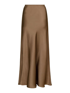 Vicky Heavy Sateen Skirt - Dark Taupe