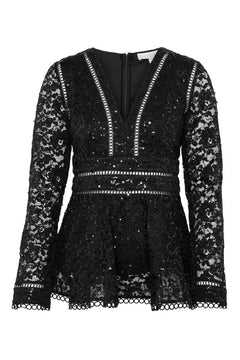 Ellie Top - Black Lace