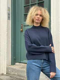 Paulina Knit Blouse - Navy