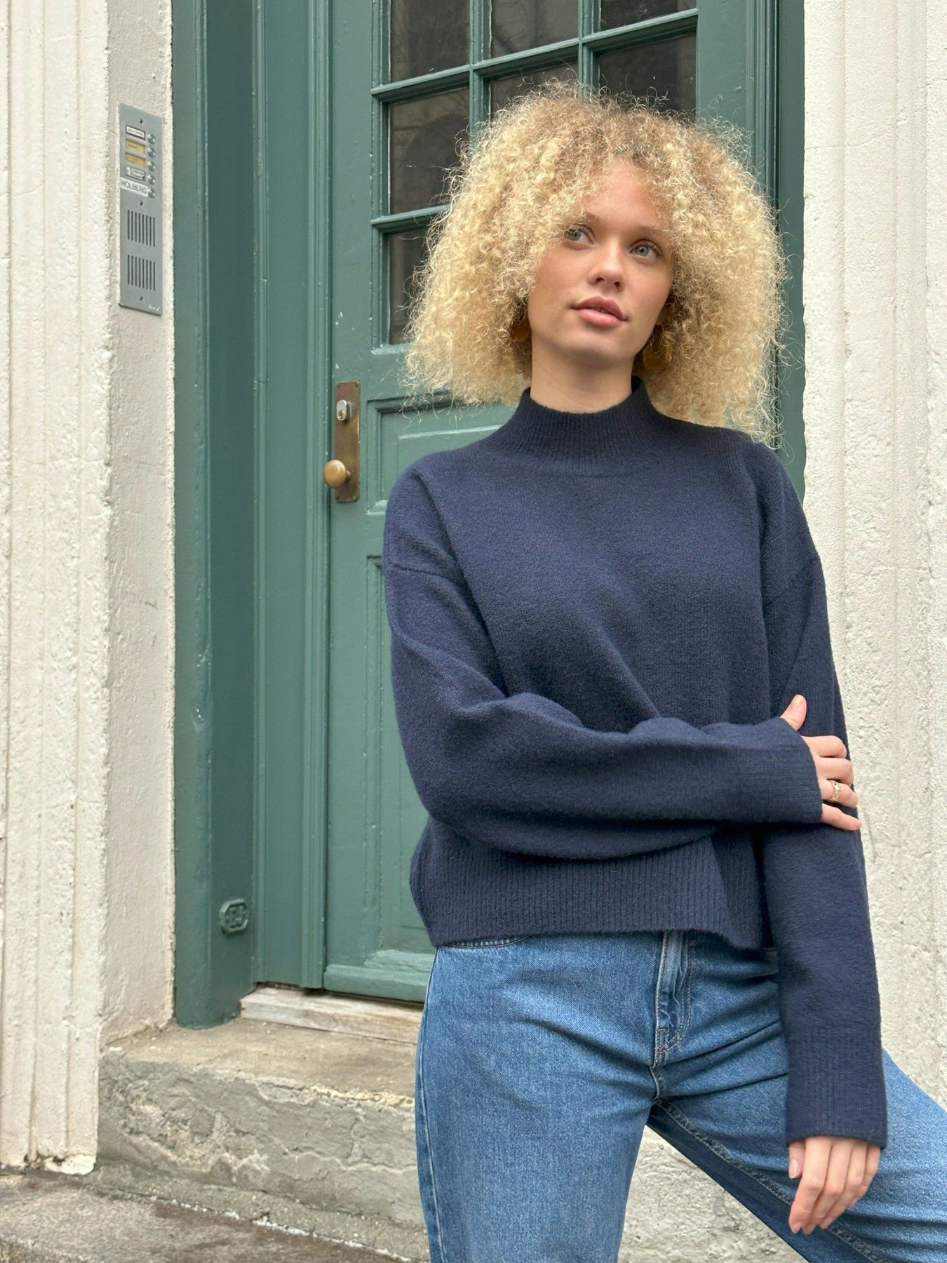 Paulina Knit Blouse - Navy