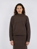 Paulina Knit Blouse - Brown Melange