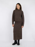 Paulina Knit Blouse - Brown Melange