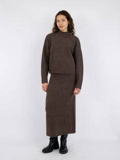 Paulina Knit Blouse - Brown Melange