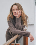 Paulina Knit Blouse - Brown Melange