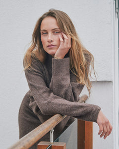 Paulina Knit Blouse - Brown Melange