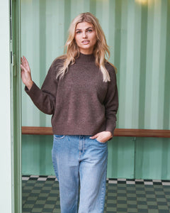 Paulina Knit Blouse - Brown Melange