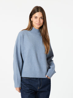 Paulina Knit Blouse - Smoke Blue