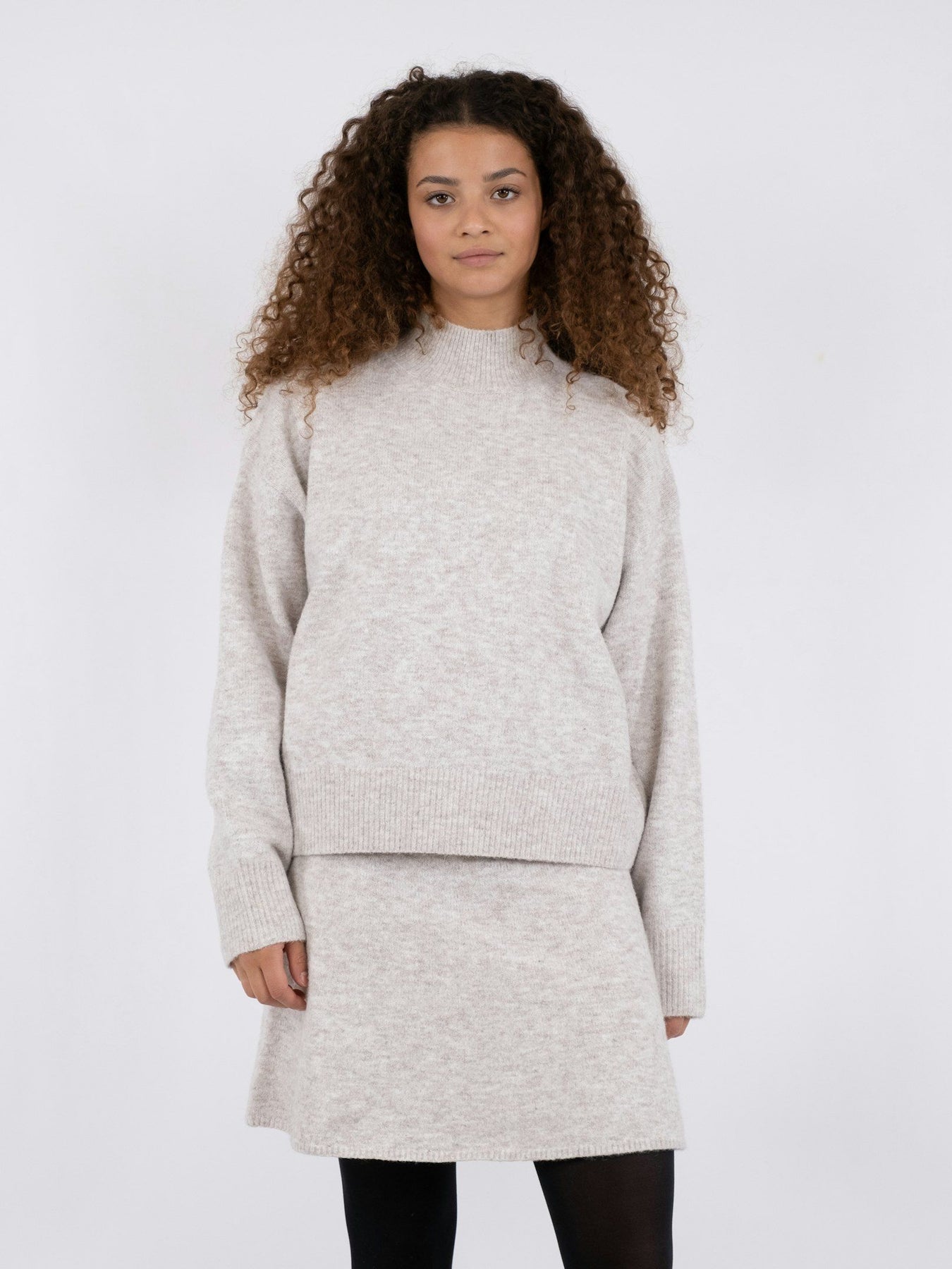 Paulina Knit Blouse - Beige Melange