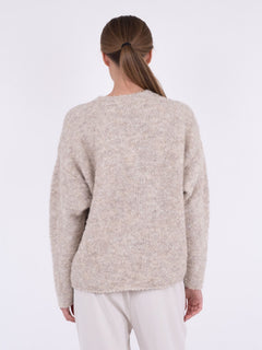 Glenda Boucle Knit Blouse - Sand Melange