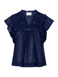Jayla S Voile Top - Navy
