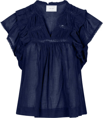 Jayla S Voile Top - Navy