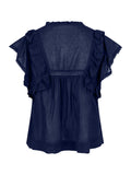 Jayla S Voile Top - Navy