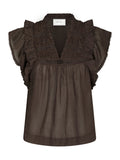 Jayla S Voile Top - Dark Brown