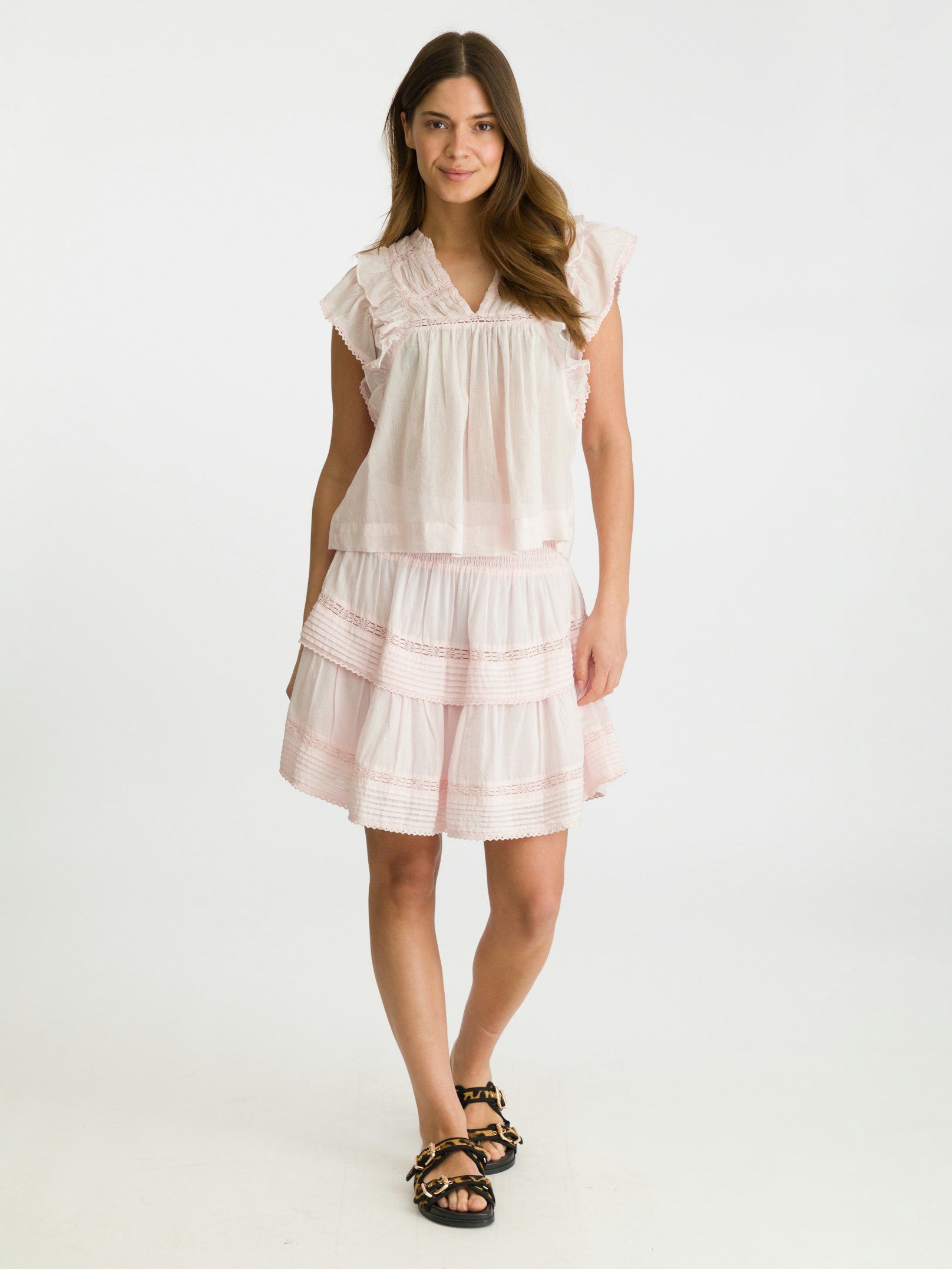 Jayla S Voile Top - Light Pink