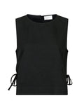 Svetlana Linen Top - Black