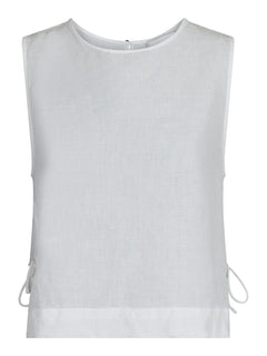 Svetlana Linen Top - White