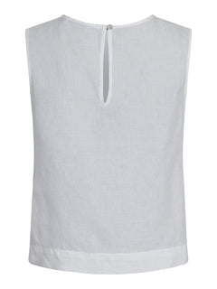 Svetlana Linen Top - White