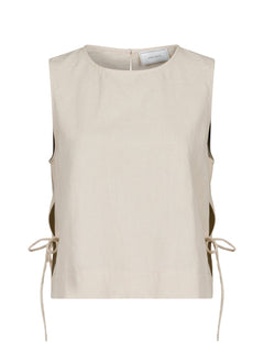 Svetlana Linen Top - Sand