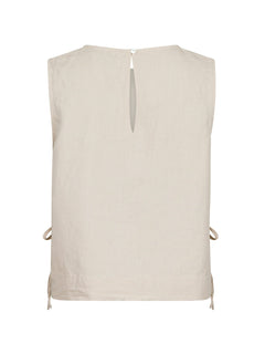 Svetlana Linen Top - Sand