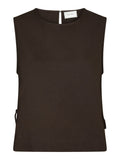 Svetlana Linen Top - Dark Brown