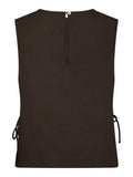 Svetlana Linen Top - Dark Brown
