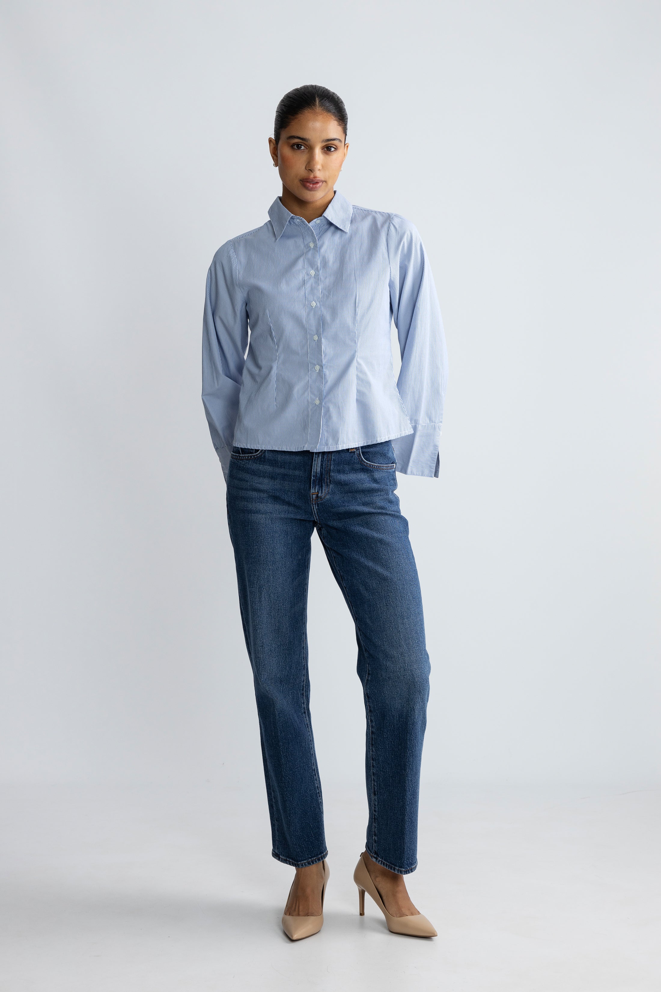 Rosa Mini Stripe Shirt - Blue
