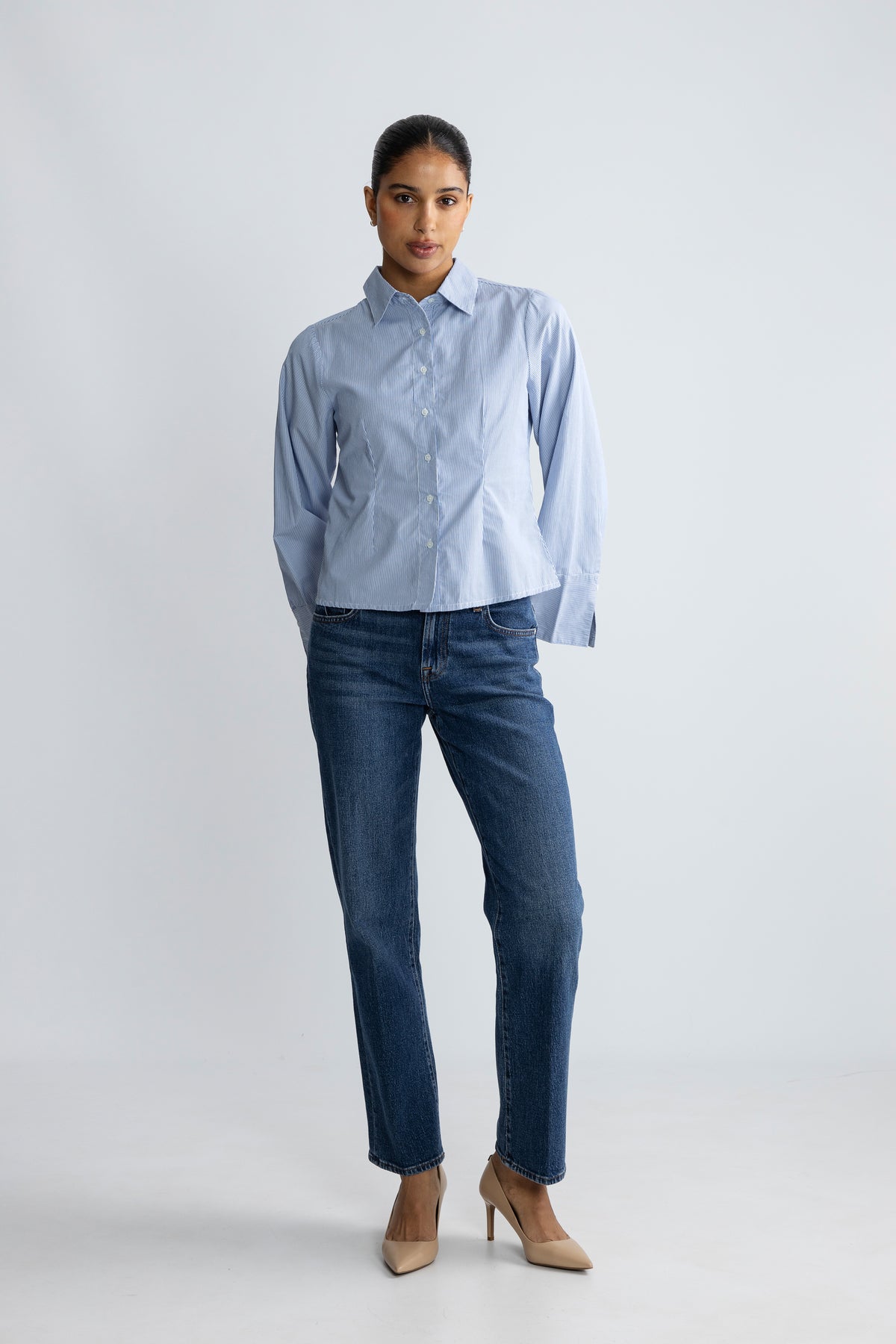 Rosa Mini Stripe Shirt - Blue