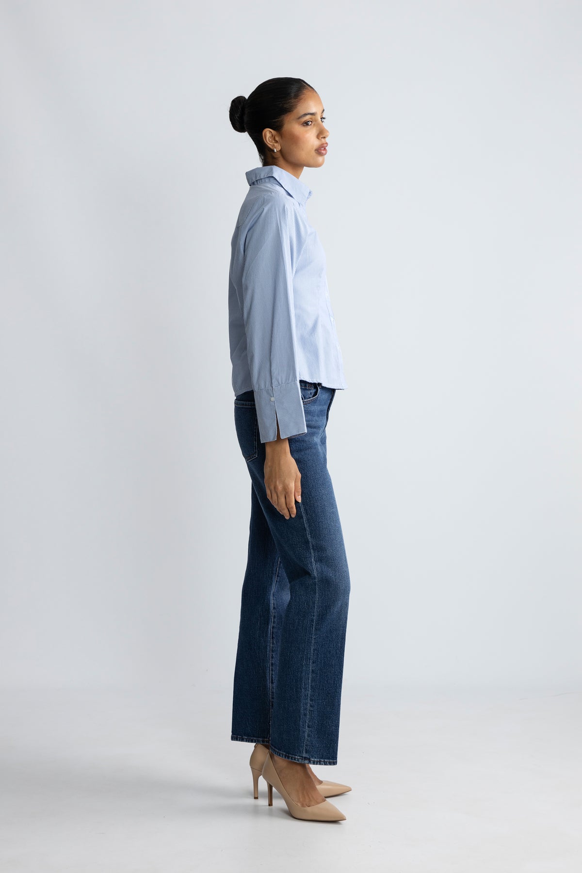 Rosa Mini Stripe Shirt - Blue