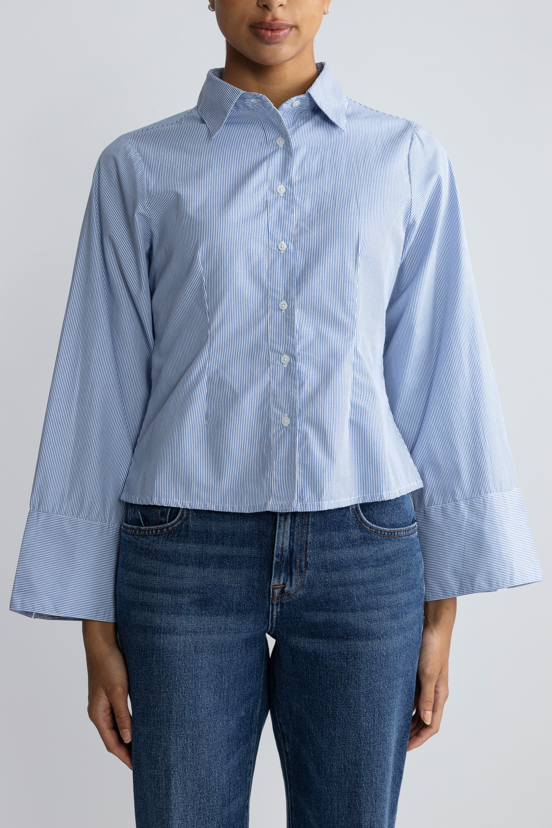 Rosa Mini Stripe Shirt - Blue
