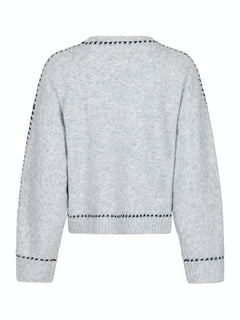 Detri Knit Blouse - Grey Melange