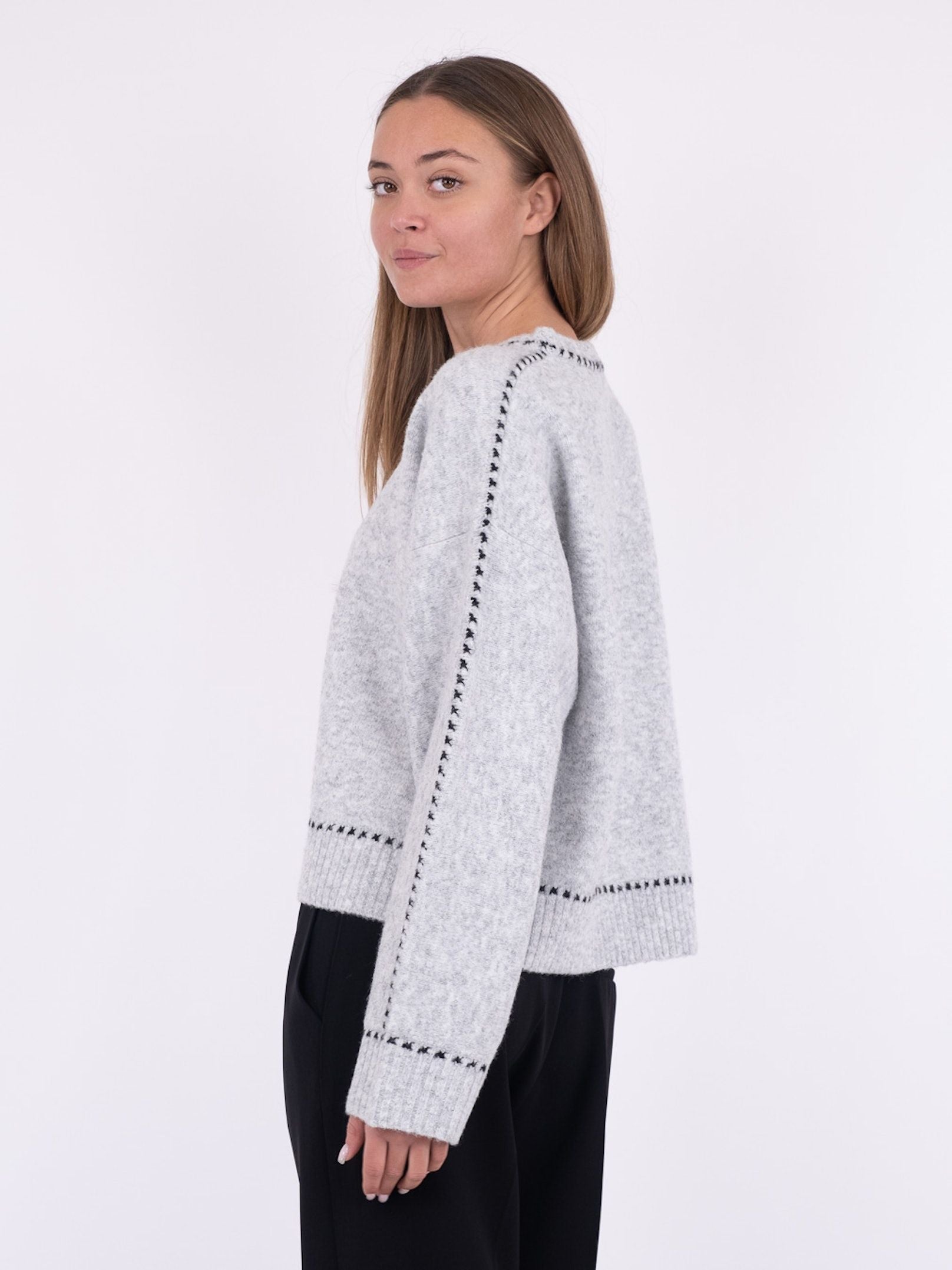 Detri Knit Blouse - Grey Melange – VILLOID