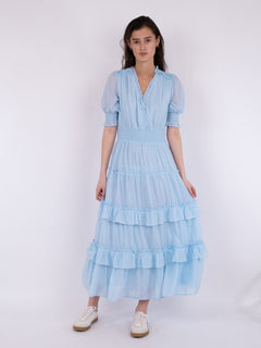 Sophie S Voile Dress - Light Blue