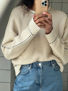 Detri Soft Knit Blouse - Sand