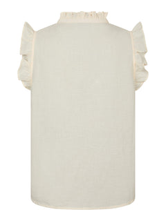 Siona Linen Top - Light Yellow