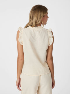 Siona Linen Top - Light Yellow