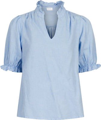 Odesa Linen Blouse - Light Blue