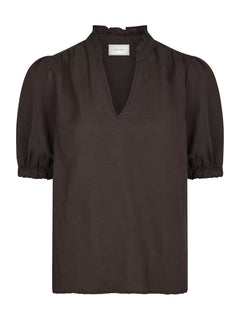 Odesa Linen Blouse - Dark Brown