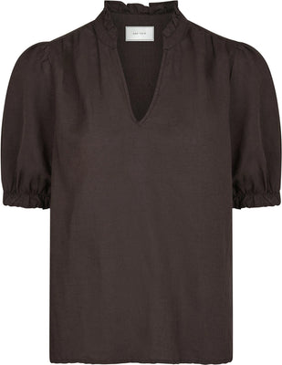 Odesa Linen Blouse - Dark Brown