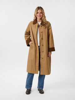 Anneli Cord Coat - Dark Tan