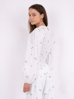 Alberta Clean Flower Blouse - White