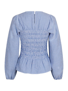 Alberta Slim Stripe Blouse - Blue
