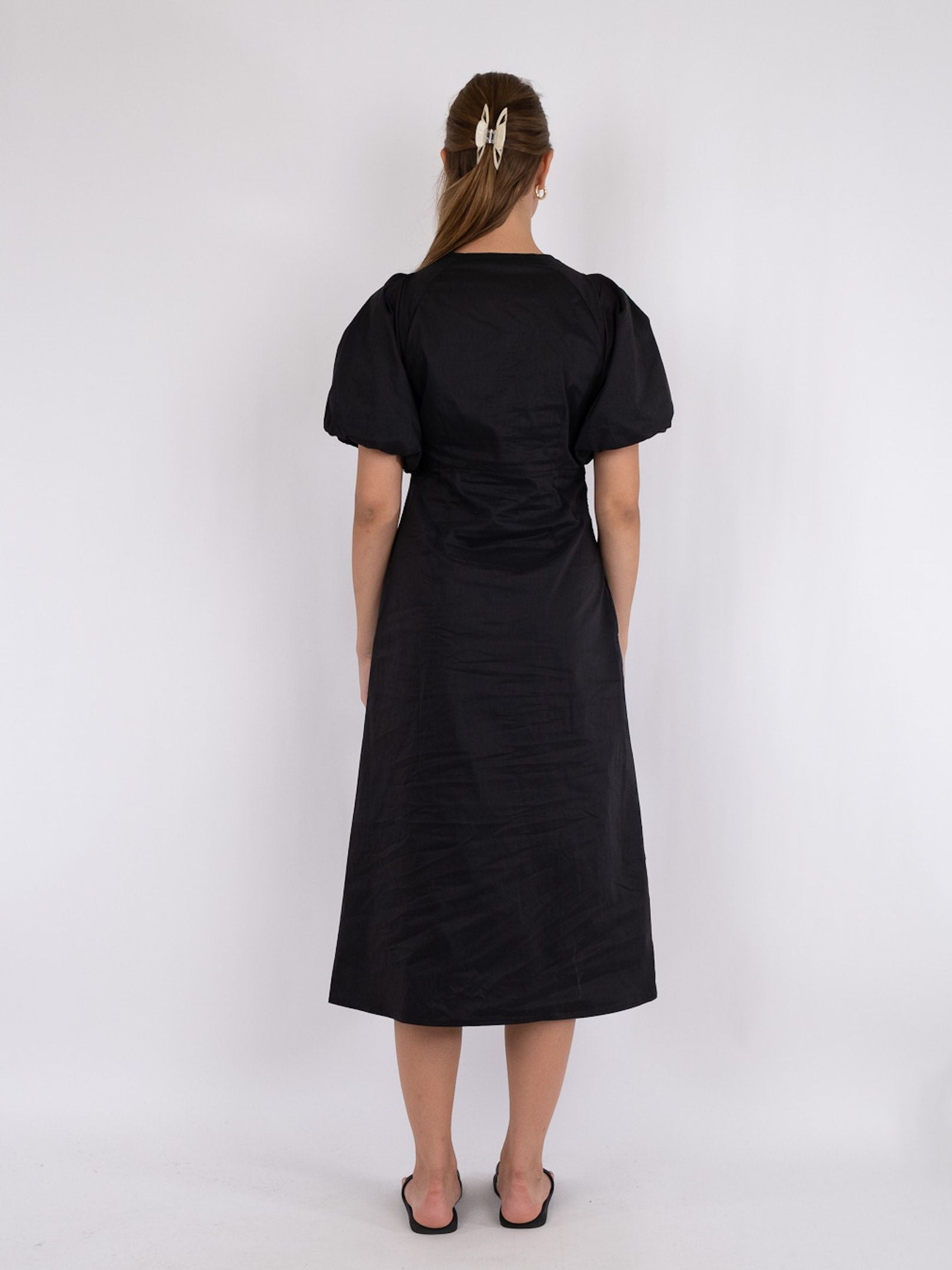 Lora Poplin Kjole - Black