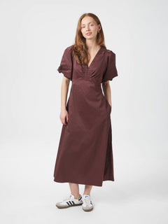 Illana Poplin Dress - Burgundy