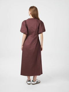 Illana Poplin Dress - Burgundy