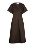 Illana Poplin Dress - Chocolate Brown