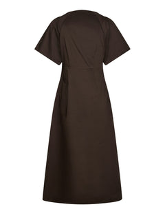 Illana Poplin Dress - Chocolate Brown