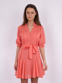Rigitta S Voile Dress - Coral