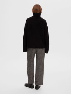 Gabella Ls Knit High-Neck W - Black