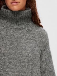 Gabella Ls Knit High-Neck W - Light Grey Melange