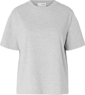Essential Ss Boxy Tee - Light Grey Melange